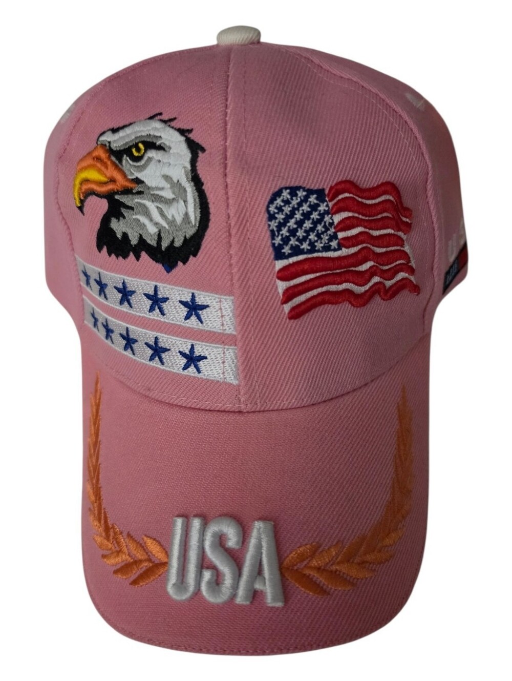 HUYU Pink USA Eagle Patriotic Embroidered Snapback Baseball Hat New